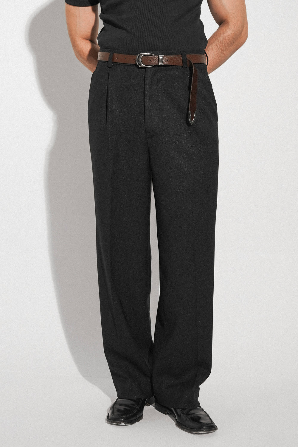 Black Pleated Dress Pants