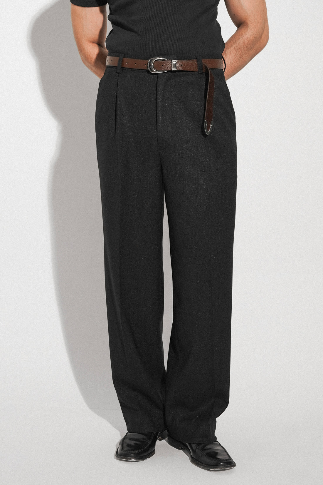 Black Pleated Dress Pants