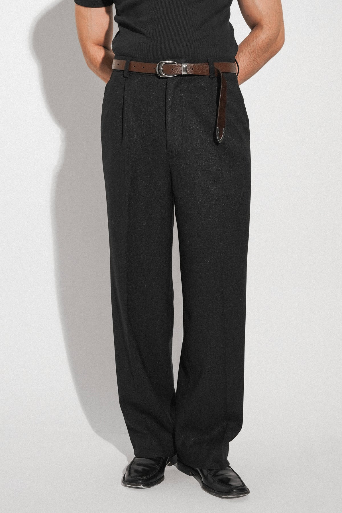 Black Pleated Dress Pants