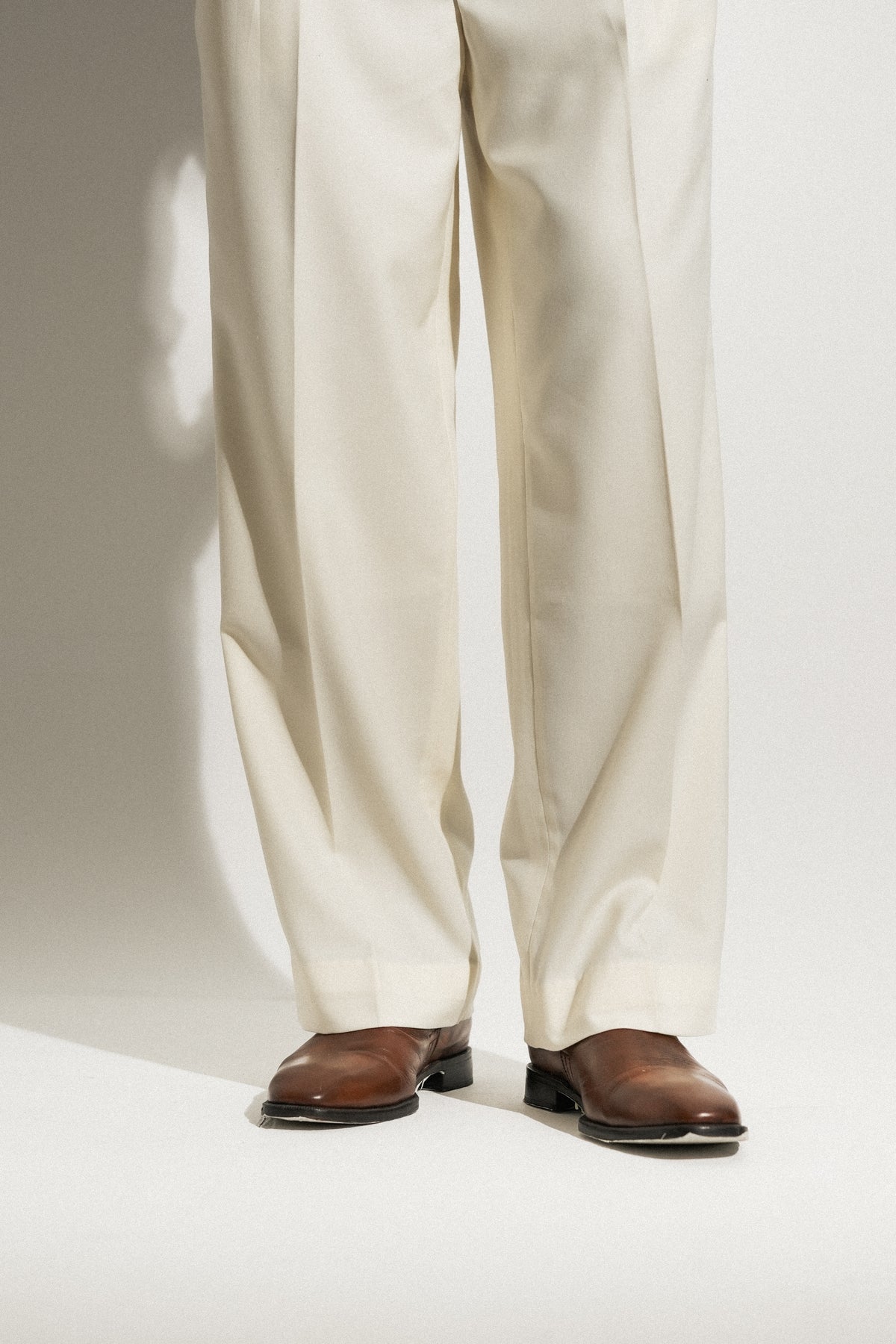 Ivory Pleated Dress Pants