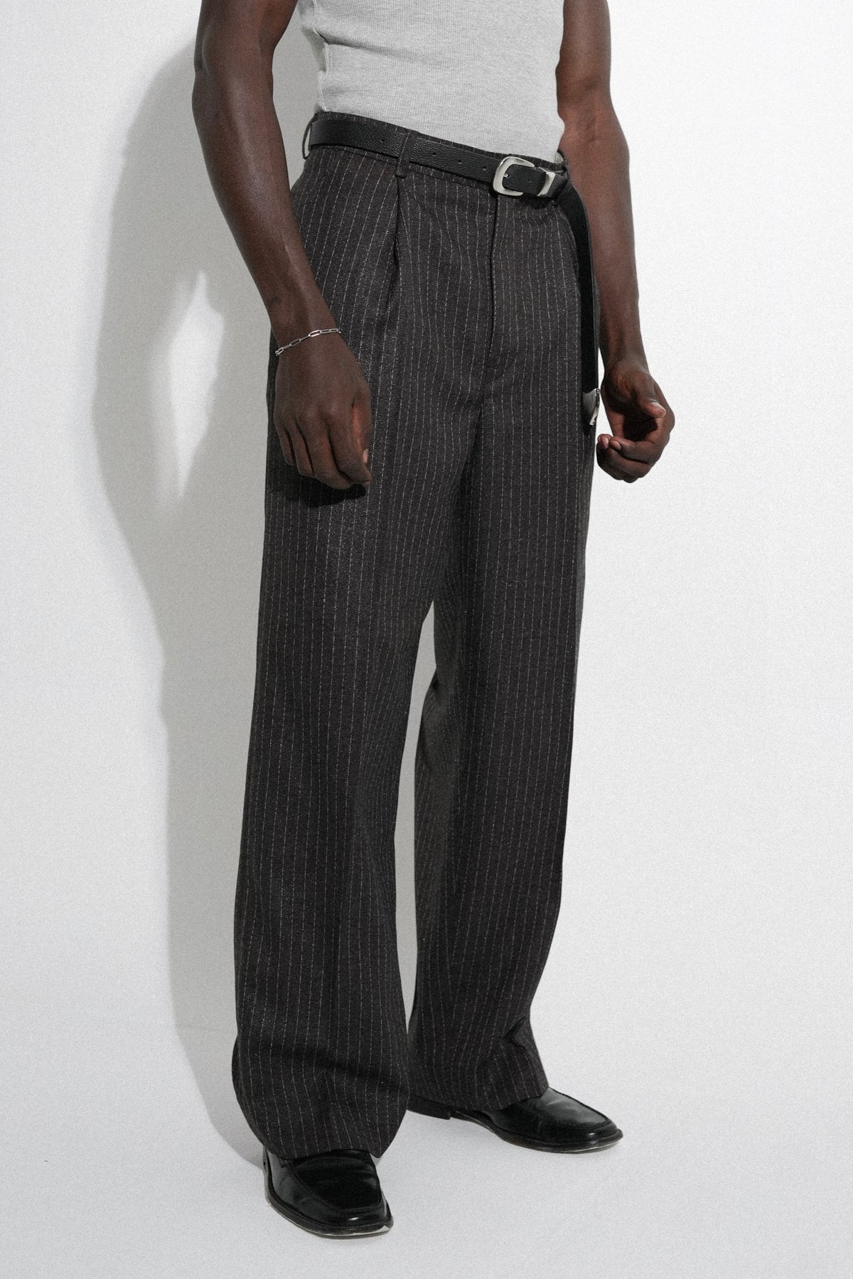 Dark Brown Pleated Dress Pants