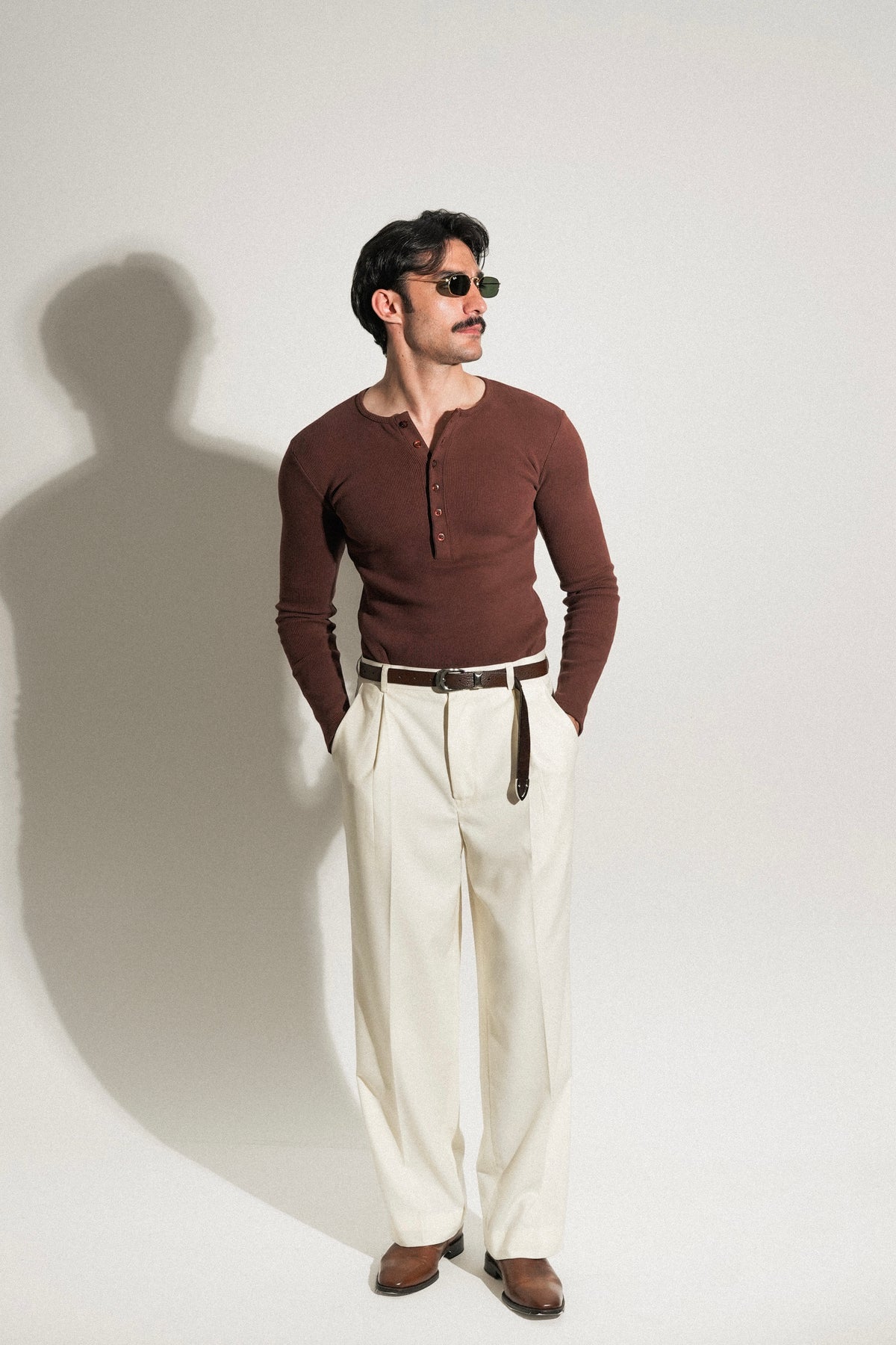 Ivory Pleated Dress Pants